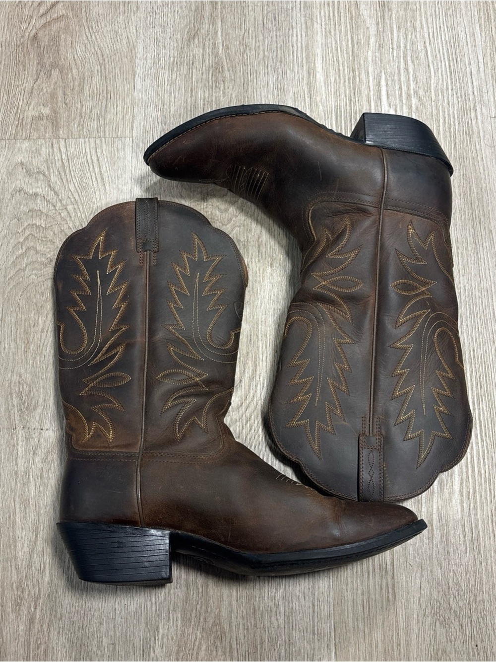 Ariat Brown Leather Cowboy Boots Heritage R-Toe 15725(10001021) Womens Size 9 C